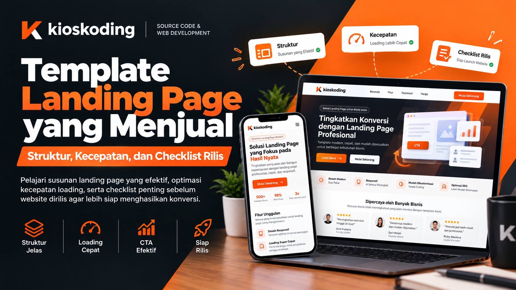 Template Landing Page yang Menjual: Struktur, Kecepatan, dan Checklist Rilis
