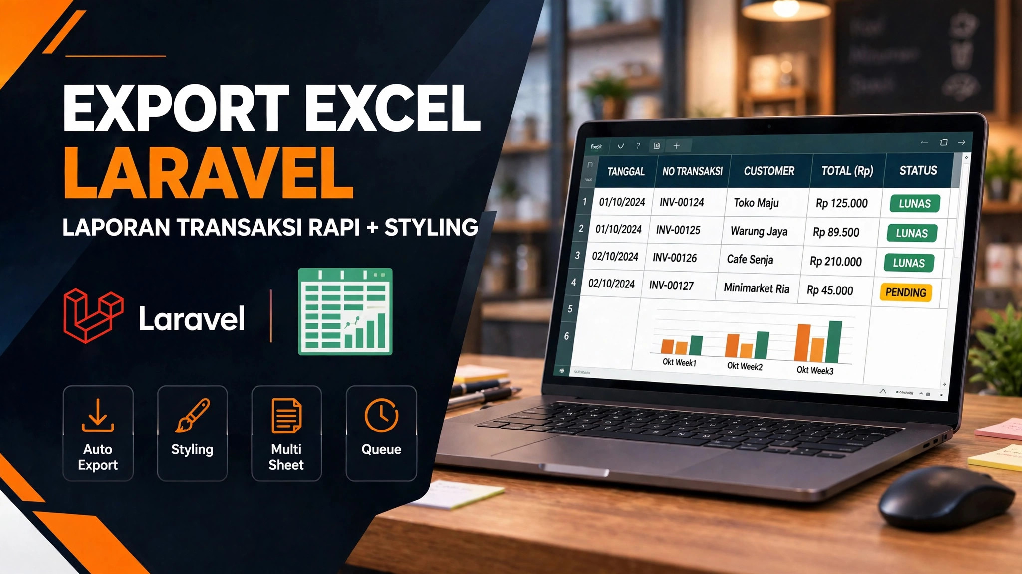 Cara Export Data ke Excel di Laravel: Laporan Transaksi Rapi dengan Styling (2026)