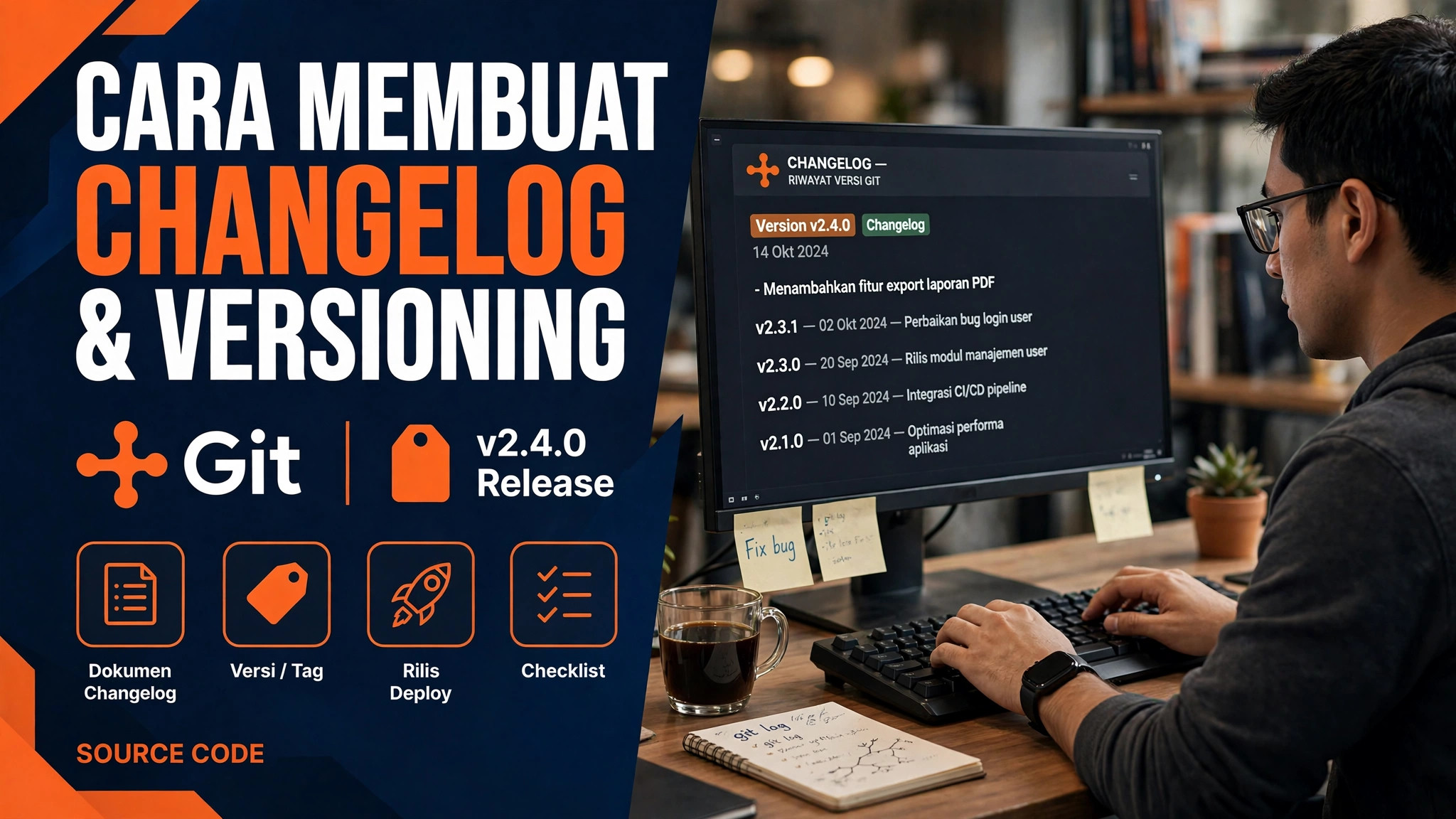 Cara Membuat Changelog & Versioning Source Code yang Rapi: Panduan SemVer untuk Developer Indonesia (2026)