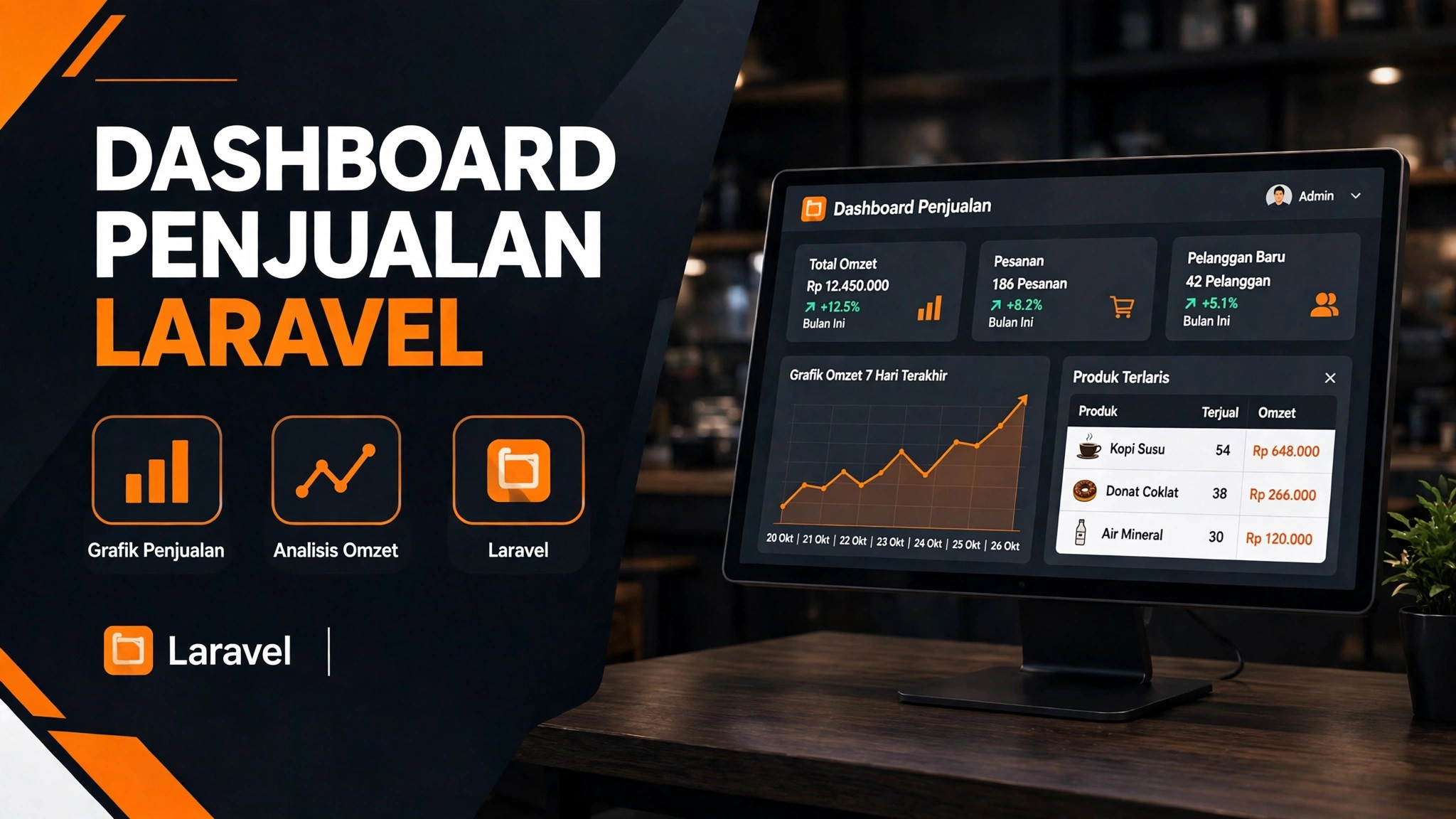 Cara Membuat Dashboard Statistik Penjualan di Laravel dengan Chart.js (Panduan Lengkap 2026)