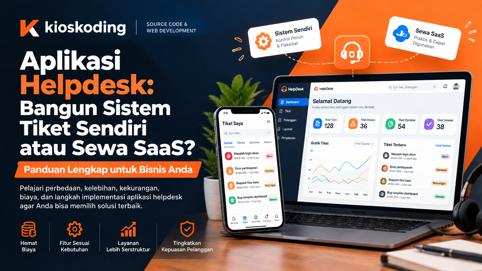 Aplikasi Helpdesk: Bangun Sistem Tiket Sendiri atau Sewa SaaS?