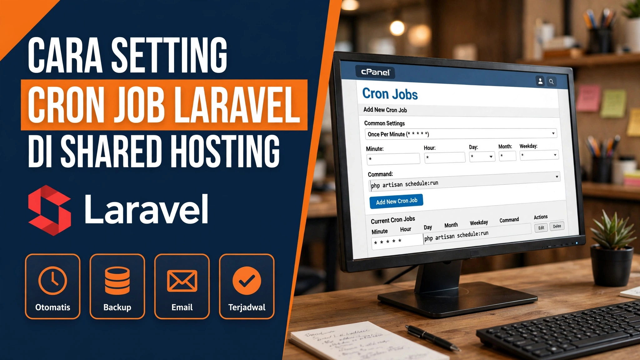 Cara Setting Cron Job Laravel di Shared Hosting: Tugas Otomatis Tanpa Ribet (Panduan 2026)