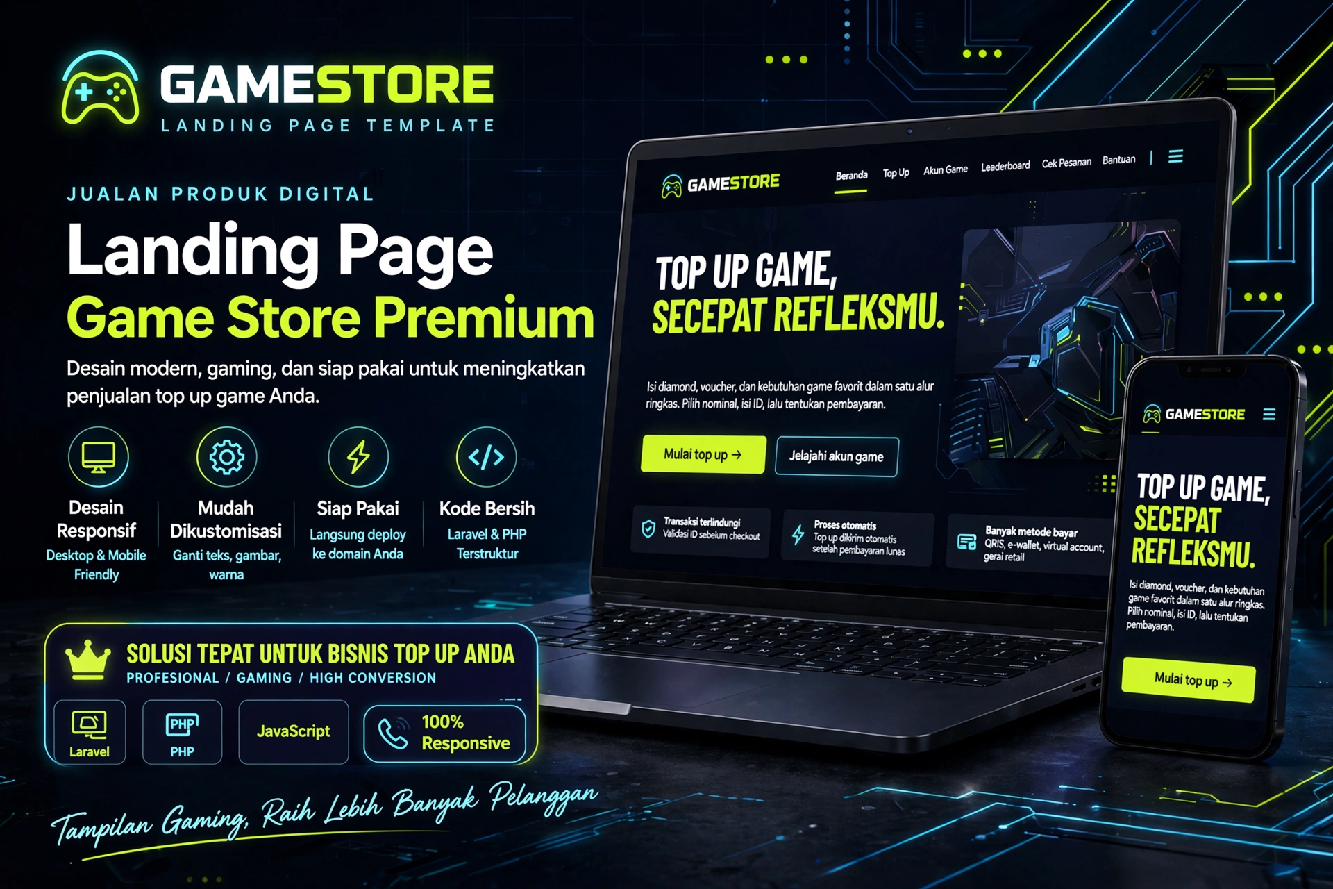 GameStore — Source Code Website Top Up Game & Marketplace Akun