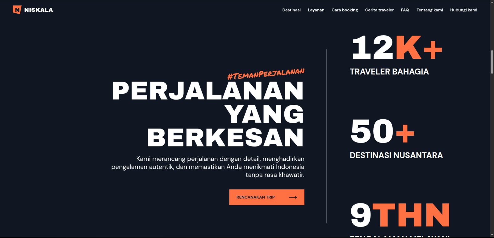 Niskala Travel — Company Profile Website (Public Landing Page)